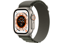 APPLE Watch Ultra (GPS + Cellular) 49 mm - Smartwatch (Small 130 - 160 mm, Zwei Gewebeschichten, Titanium/Green)